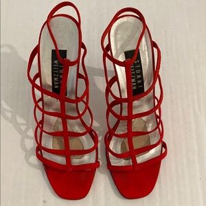 Stuart Weitzman Red Suede Heels
